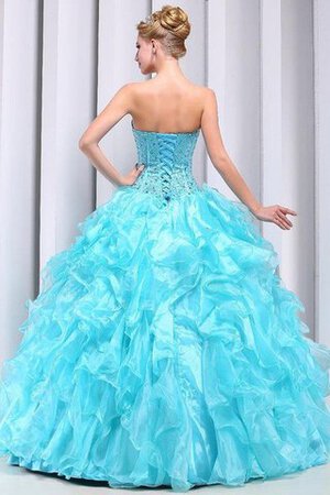 Duchesse-Linie Herz-Ausschnitt Tüll Ärmelloses trägerlos bodenlanges Jugendweihekleid - Bild 7