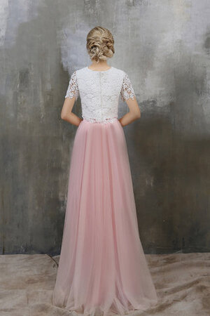 Tüll Mode Satin Konservatives Brautkleid mit Bordüre - Bild 3