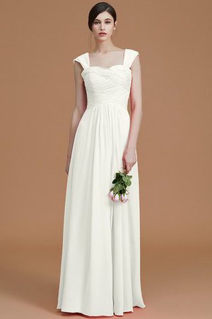 Robe demoiselle d'honneur naturel avec sans manches en chiffon a-ligne ruché - Photo 22