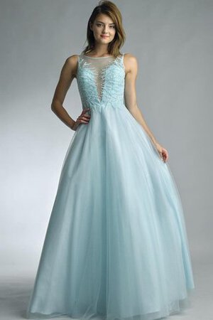 Robe de bal naturel ligne a avec sans manches de col bateau textile en tulle - Photo 6