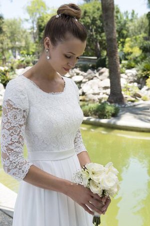 Chiffon Reißverschluss schlichtes stilvolles romantisches konservatives Brautkleid - Bild 3