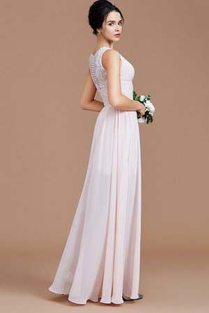 Robe demoiselle d'honneur naturel en chiffon avec zip de princesse au niveau de cou - Photo 3