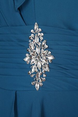 Robe demoiselle d'honneur v encolure fermeutre eclair avec gradins en chiffon jusqu'au sol - Photo 5
