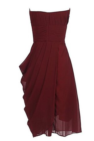 Abito da Damigella Naturale in Chiffon con Increspato A-Line Senza Maniche mini - Foto 3