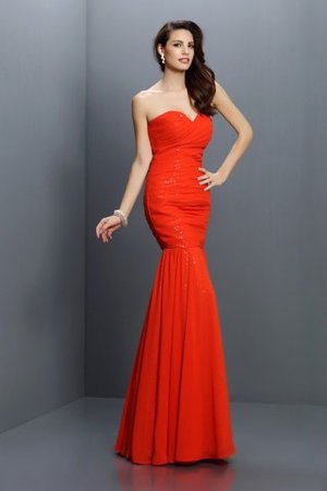 Chiffon Plissiertes Bodenlanges Brautjungfernkleid mit Herz-Ausschnitt mit Empire Taille - Bild 23
