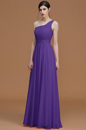 Ärmelloses Chiffon A Linie Gerüschtes Ein Schulterfreies Brautjungfernkleid - Bild 30