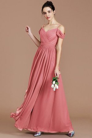 Robe demoiselle d'honneur naturel d'epaule ecrite jusqu'au sol de princesse ligne a - Photo 34