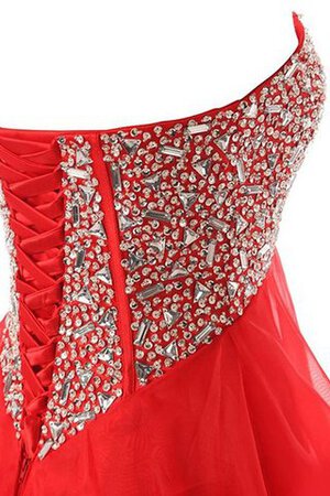 A linie Herz-Ausschnitt Ärmellos Tüll bodenlanges Brautjungfernkleid - Bild 3