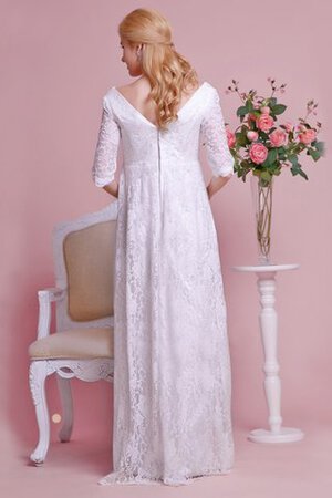 V-Ausschnitt Gewinnend Romantisches Extravagantes Brautkleid aus Dehnbarer Satin - Bild 2