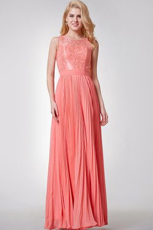 Chiffon plissiertes Schlüsselloch Rücken bodenlanges langes einfaches Brautjungfernkleid - Bild 1
