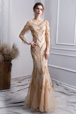 Robe de bal avec manche longue incroyable a salle intérieure naturel extraodinaire - Photo 1