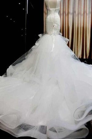 Robe de mariée romantique luxueux de col en cœur avec perle de traîne courte - Photo 4