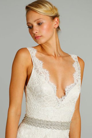 Robe de mariée modeste festonné avec perle a plage maillot - Photo 2