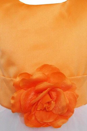 Reißverschluss Bateau Tüll A-Line Blumenmädchenkleid mit Blume mit Schmetterlingsknoten - Bild 6