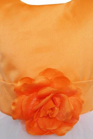 Reißverschluss Bateau Tüll A-Line Blumenmädchenkleid mit Blume mit Schmetterlingsknoten - Bild 6