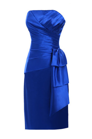 Mitte Rücken plissiertes schlichtes swing Modern exklusive Brautjungfernkleid - Bild 4
