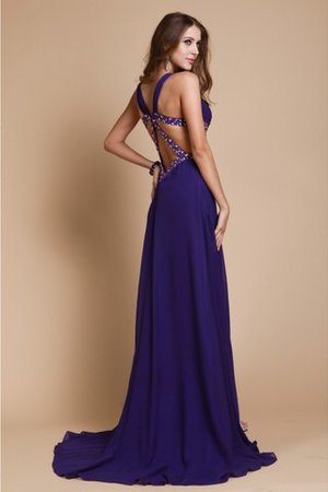 Chiffon Ärmelloses Herz-Ausschnitt Sittsames Ballkleid mit Perlen - Bild 2