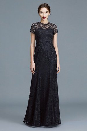 Kurze Ärmeln Meerjungfrau Bodenlanges Brautmutterkleid mit Schaufel Ausschnitt mit Bordüre - Bild 1