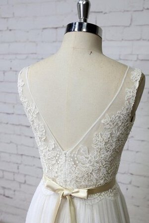 Robe de mariée plissage facile intemporel longueru au niveau de sol appliques - Photo 2