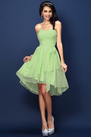 Normale Taille Ärmelloses Prinzessin Mini Brautjungfernkleid mit Schmetterlingsknoten - Bild 26
