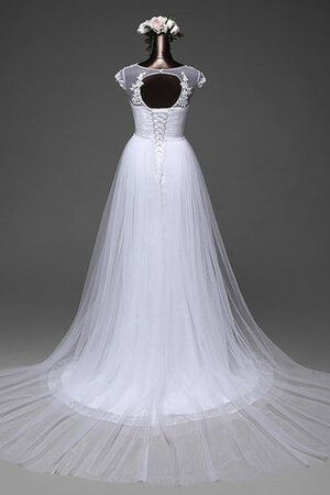 Robe de mariée gracieux de col bateau de sirène romantique naturel - Photo 4