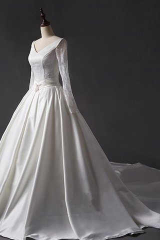 Abito da Sposa in Chiffon Buco Della Serratura Schiena Ball Gown Elegante con Applique in Raso - Foto 2
