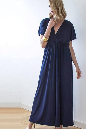 Gerüschtes plissiertes a linie V-Ausschnitt bodenlanges knöchellanges Brautjungfernkleid - Bild 4