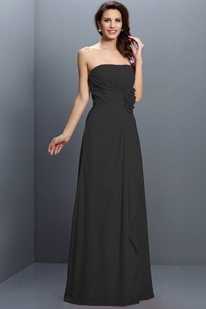 Robe demoiselle d'honneur longue de bustier avec zip avec fleurs en chiffon - Photo 3