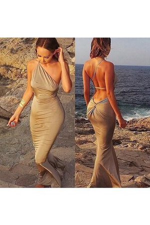 Abito da Sera a Spiaggia A Terra Sirena sensuale Naturale Senza Maniche - Foto 2