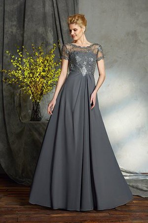 Chiffon Reißverschluss Normale Taille Bodenlanges Brautmutterkleid mit Applike - Bild 3