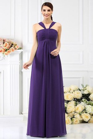 Plissiertes Ärmellos Empire Taille Brautjungfernkleid mit Spaghettiträger aus Chiffon - Bild 24