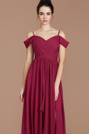 Prinzessin Chiffon Ärmelloses Schulterfreier Ausschnitt Bodenlanges Brautjungfernkleid - Bild 7
