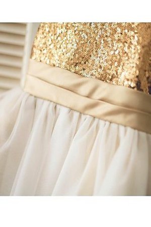 A Linie Ärmelloses Paillette Blumenmädchenkleid mit Reißverschluss mit Pailletten - Bild 6