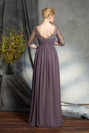 Robe mère de mariée naturel a-ligne v encolure longueur au ras du sol de princesse - Photo 2