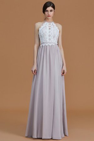 Prinzessin Ärmelloses Nackenband Chiffon Bodenlanges Brautjungfernkleid - Bild 3