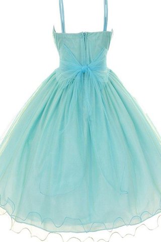 Reißverschluss Empire Taille A-Line wadenlanges Blumenmädchenkleid mit Spaghettiträger - Bild 2
