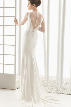 Keine Taille Seeküste Juwel Ausschnitt attraktives schick Brautkleid aus Chiffon - Bild 3