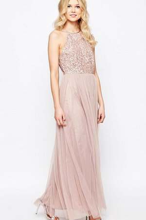 Robe demoiselle d'honneur facile femme branché de dos nu avec sans manches avec zip - Photo 1