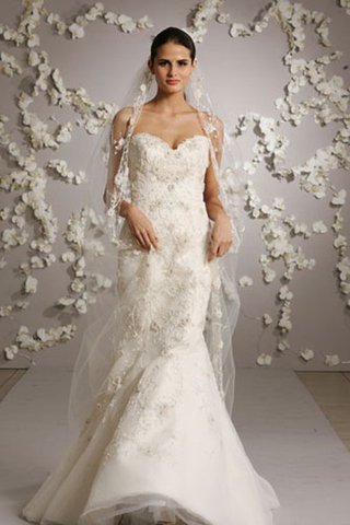 Vestido de Novia de Corte Sirena en Tul de Cola Barriba de Abalorio de Natural - Foto 2