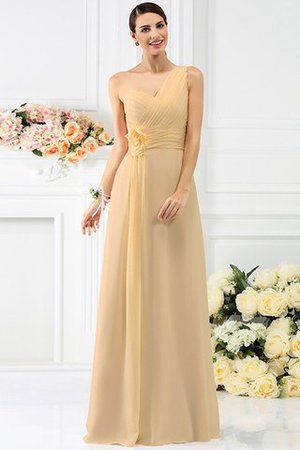Empire Taille Prinzessin Reißverschluss Bodenlanges Brautjungfernkleid mit Plissierungen - Bild 12