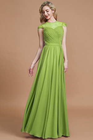 Robe demoiselle d'honneur naturel avec chiffon ligne a de princesse jusqu'au sol - Photo 19