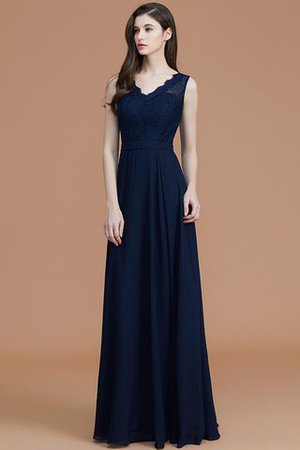 A Linie Prinzessin Normale Taille Ärmelloses Bodenlanges Brautjungfernkleid - Bild 5
