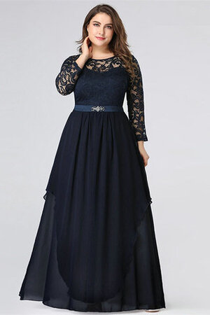 Lange Ärmeln Süß Bodenlanges Formelles Ballkleid aus Chiffon - Bild 1