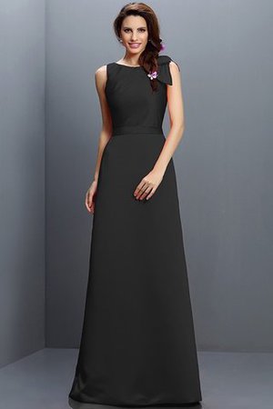 Robe demoiselle d'honneur longue en forme fermeutre eclair col en bateau en satin - Photo 4