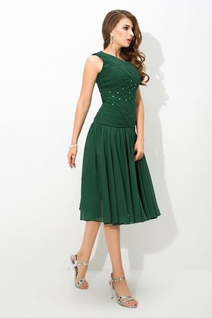Plissiertes Ärmelloses Prinzessin Chiffon Ballkleid mit Drapierung - Bild 5