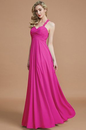 Robe demoiselle d'honneur avec zip jusqu'au sol manche nulle avec chiffon ruché - Photo 18