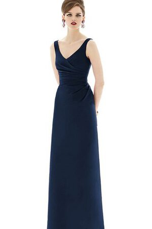 Vestido de Dama de Honor de Corte Recto de Volantes Adorno de Largo de Escote en V - Foto 3