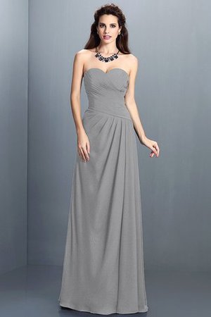 Abito da Damigella Senza Maniche A-Line in Chiffon A Terra con Festone - Foto 27