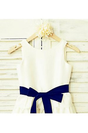 Robe de cortège enfant naturel a-ligne de princesse longueur mollet avec chiffon - Photo 4