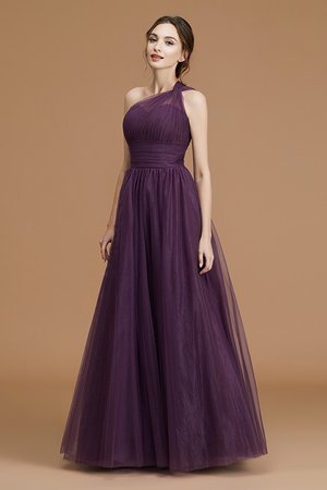 Ehrenvoll Ärmellos A-Linie Tüll Normale Taille Brautjungfernkleid - Bild 1